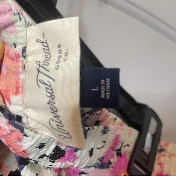 Universal Thread Size L Cream Floral Mini Skirt Ruffle Tiered - Picture 7 of 8